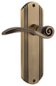 Deco Plate With Swan Lever, Antique Brass, Left-Handed