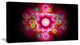 Bright Pink Fractal Flower, Abstract Wall Art Canvas, 32x16