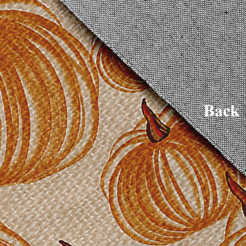 Pumpkins-A-Plenty Fall Design Chenille Area Rug, Yellow-Taupe, 2'x3'