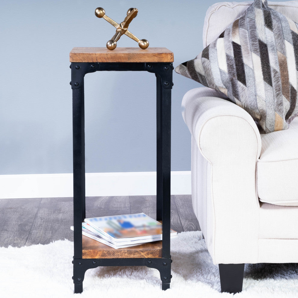 Butler Grimsley Iron and Wood Pedestal Stand