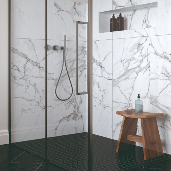 Regallo Marquina Noir 2X2 Matte Porcelain Mosaic, (4x4 or 6x6) Sample