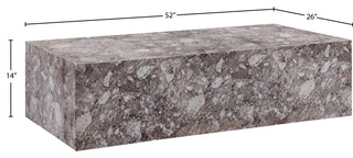 Piazza Finished Concrete Indoor/Outdoor Coffee Table, Brown