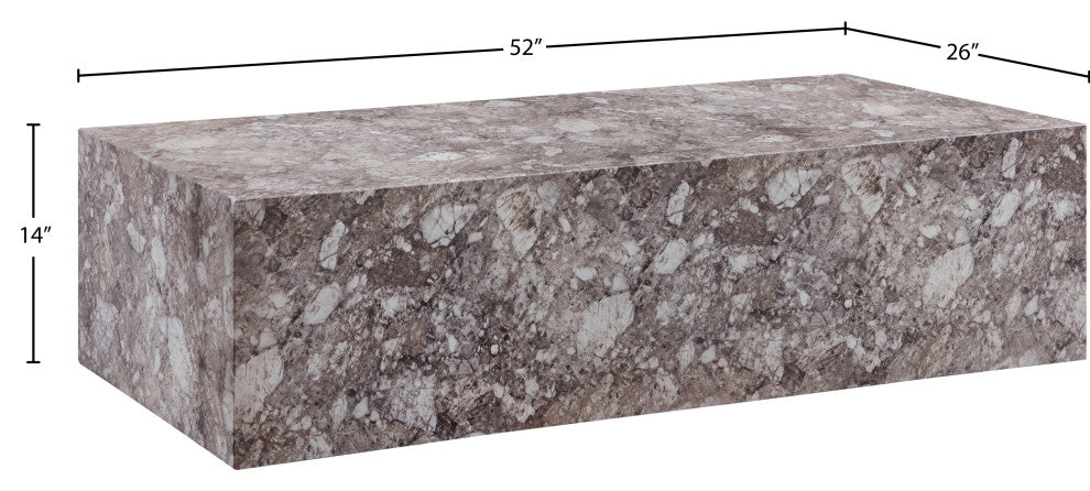 Piazza Finished Concrete Indoor/Outdoor Coffee Table, Brown