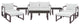 Brown White Fortuna 9 Piece Outdoor Patio Sectional Sofa Set