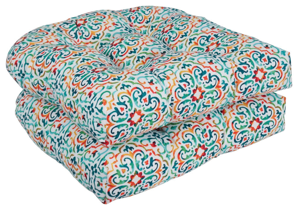 19" U-Shaped Dining Chair Cushions, Set of 2, Reina Opal