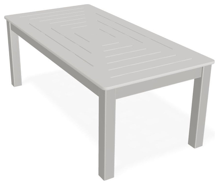 24" x 48" Rectangular Marine Grade Outdoor Coffee Table, Snow