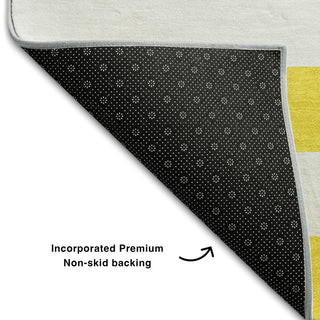 Premium Machine Washable Mayfield AMF528 Yellow 10' x 14' Rug
