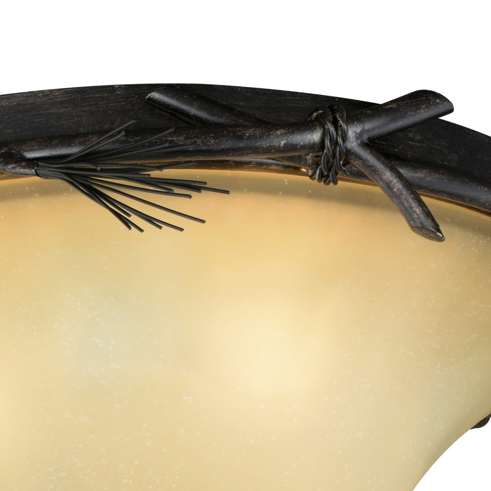 Vaxcel Lighting C0120 Sierra 3 Light 16"W Flush Mount Ceiling - Black Walnut