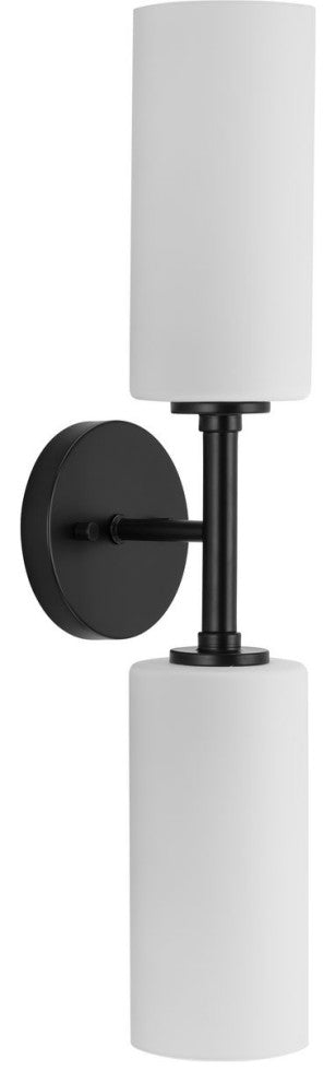 Cofield Collection Two-Light Matte Black Transitional Wall Sconce Vanity Light