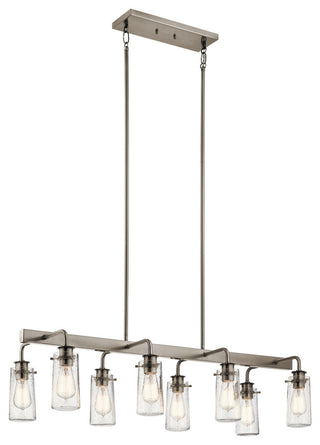 Kichler Braelyn 8 Light Linear Chandelier, Classic Pewter