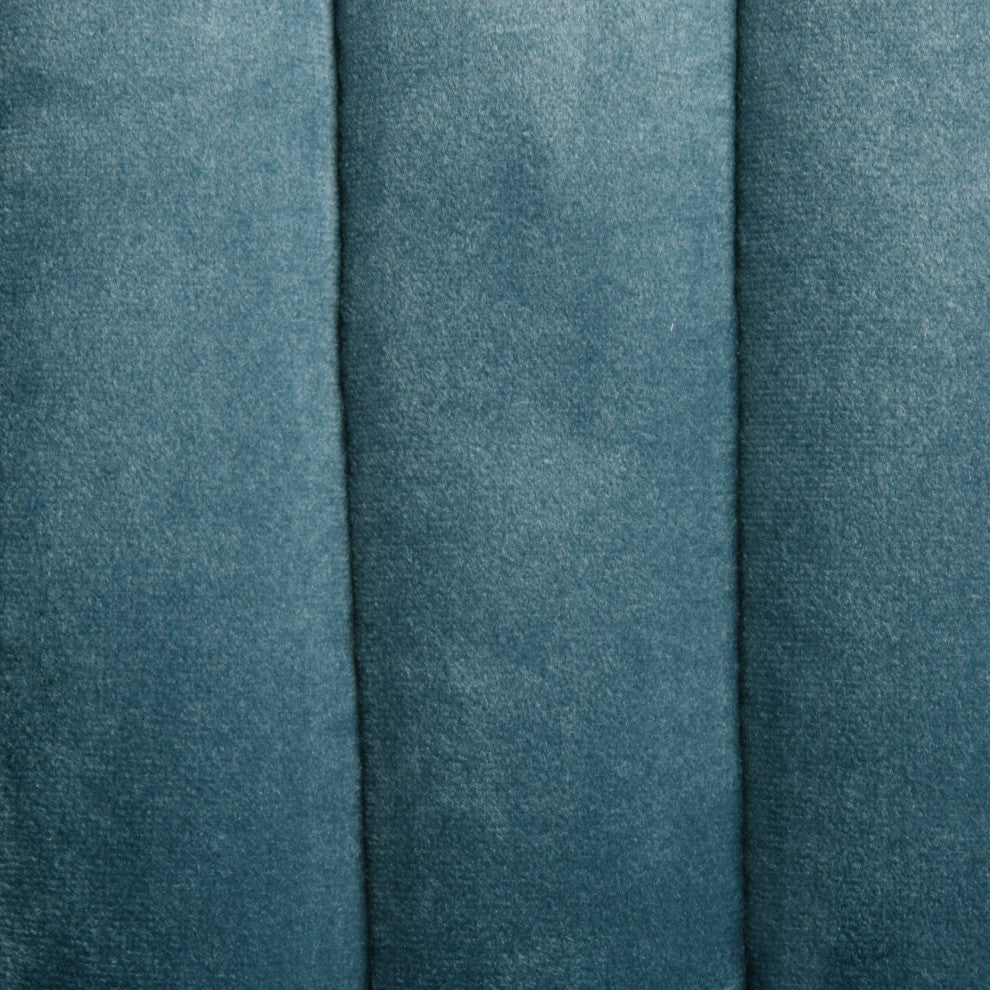 Midcentury Modern Teal Blue Arm Wing Chair, Sculpted Back Tapered Leg