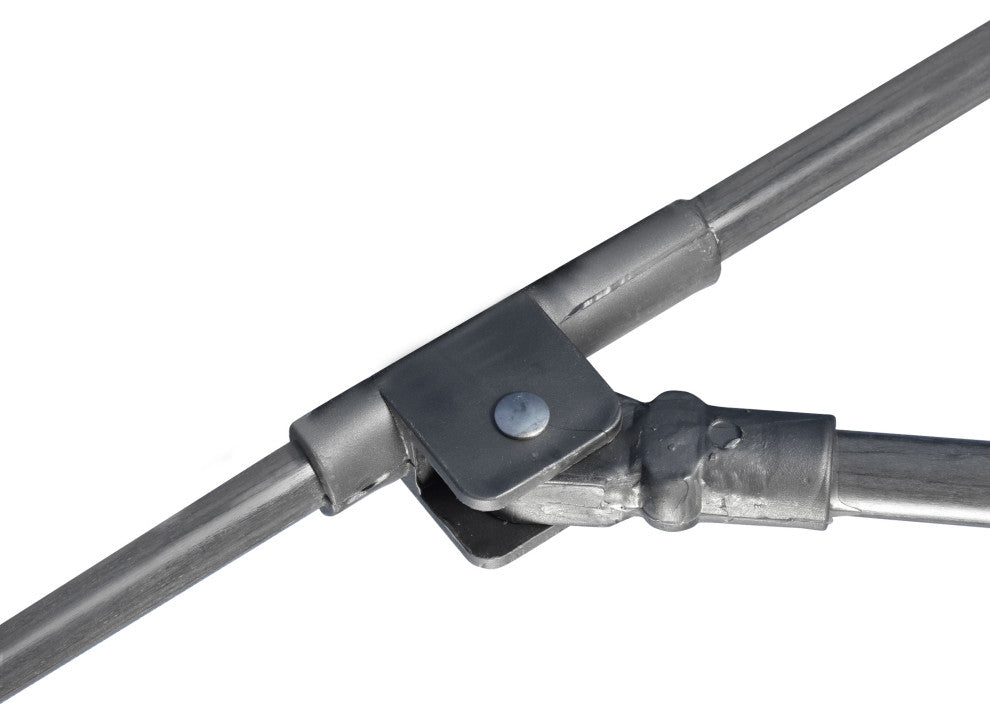 11' Grey Collar Tilt Lift Fiberglass Rib Aluminum Umbrella, Olefin, Straw
