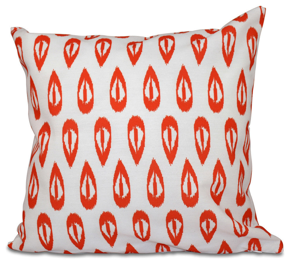 Ikat Tears, Geometric Print Pillow, Orange, 26"x26"