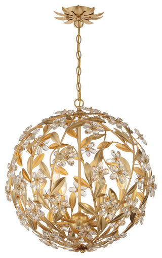 Crystorama Lighting Group MSL-316 Marselle 6 Light 22"W Crystal - Antique Gold