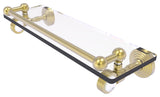 Pacific Grove 16" Glass Shelf with Groovy Accents, Satin Brass