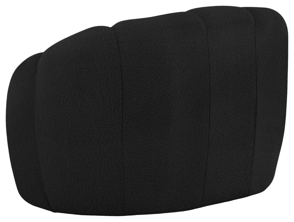 Elijah Boucle Fabric Upholstered Chair, Black