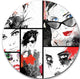 Beautiful Faces Collage, Portrait Digital Art Round Metal Wall Art, 11"
