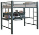 Emma Mason Signature Julian Youth Full Workstation Loft Bed in Black