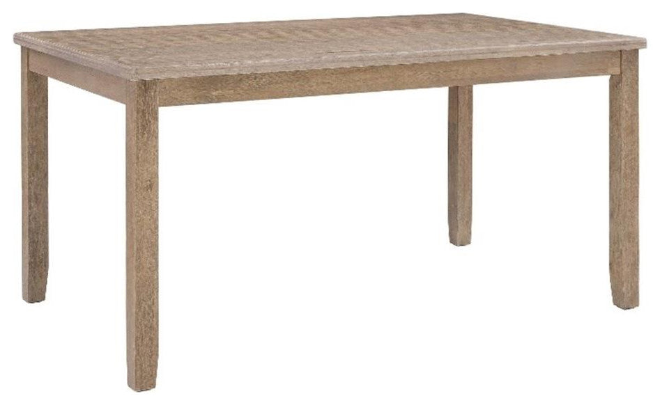 Linon Jordan Wood Dining Table in Washed Gray