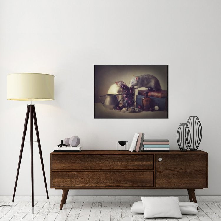 "Snoozy And Jimmy" Framed Canvas Giclee by Ellen Van Deelen, 41x31"