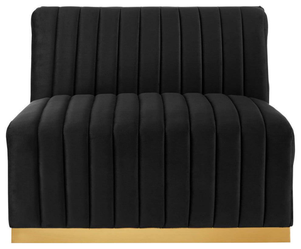 Modular Sectional Sofa Set, Gold Black, Velvet, French Lounge