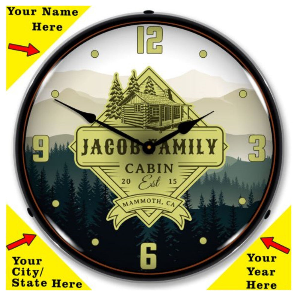 AG20111173 Add Your Name Family Cabin Clock
