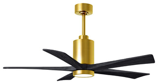 Patricia-5 5-Blade Ceiling Fan, LED Light Kit, Brushed Brass/Matte Black, 52