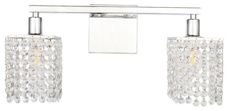 Chrome Finish And Clear Crystals 2-Light Wall Sconce