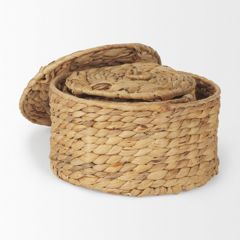 Kea Set of 3 Nesting Water Hyacinth Boxes With Lids