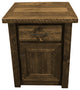 Barnwood Style Timber Peg 3-Drawer 1-Drawer 1-Door Nightstand, Woodland Smoke