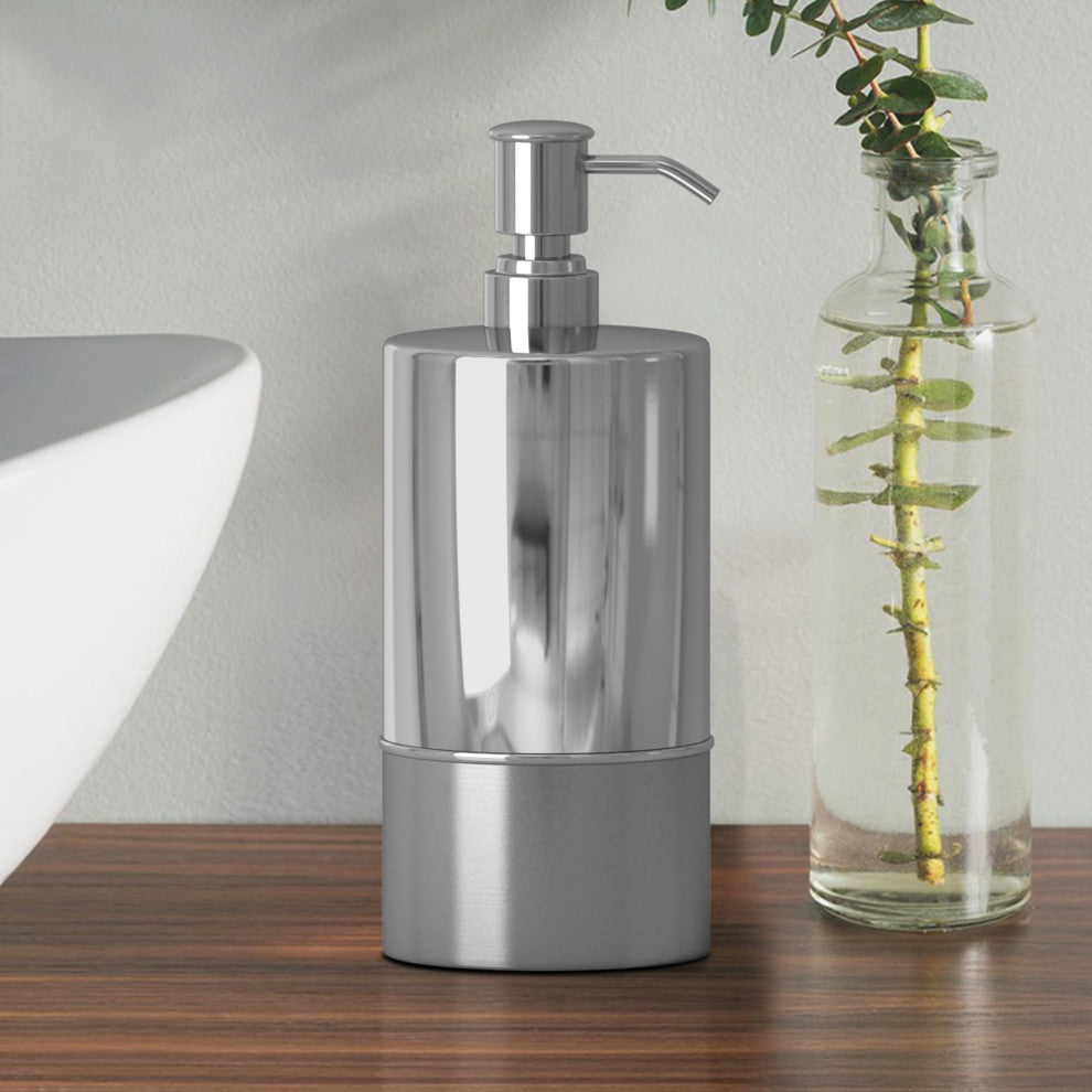 nu steel Parkston Two-Tone RUST RESISTANT Stainless Steel Refillable Soap Pump