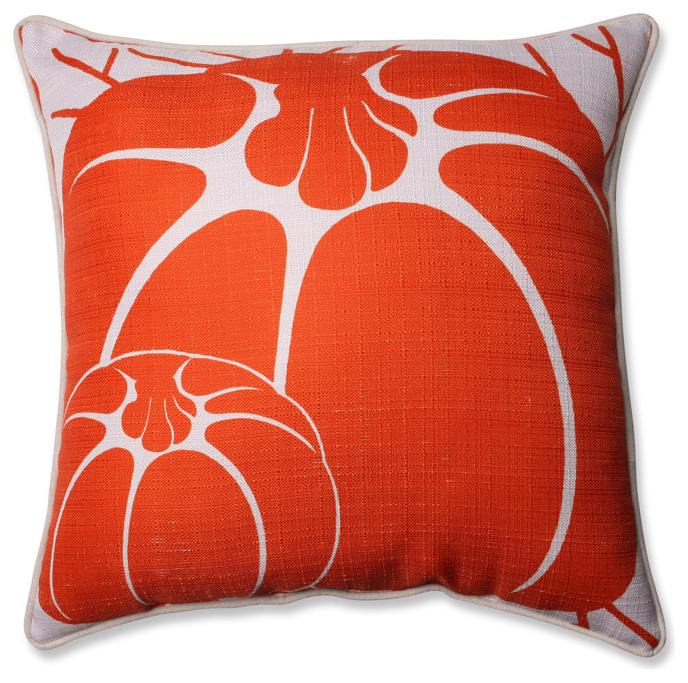 Two Pumpkins Beige Corded Throw Pillow