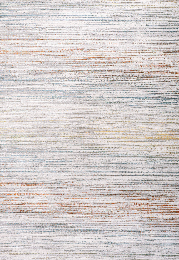 Loom Modern Strie' Gray/Blue/Orange 3 ft. x 5 ft. Area Rug