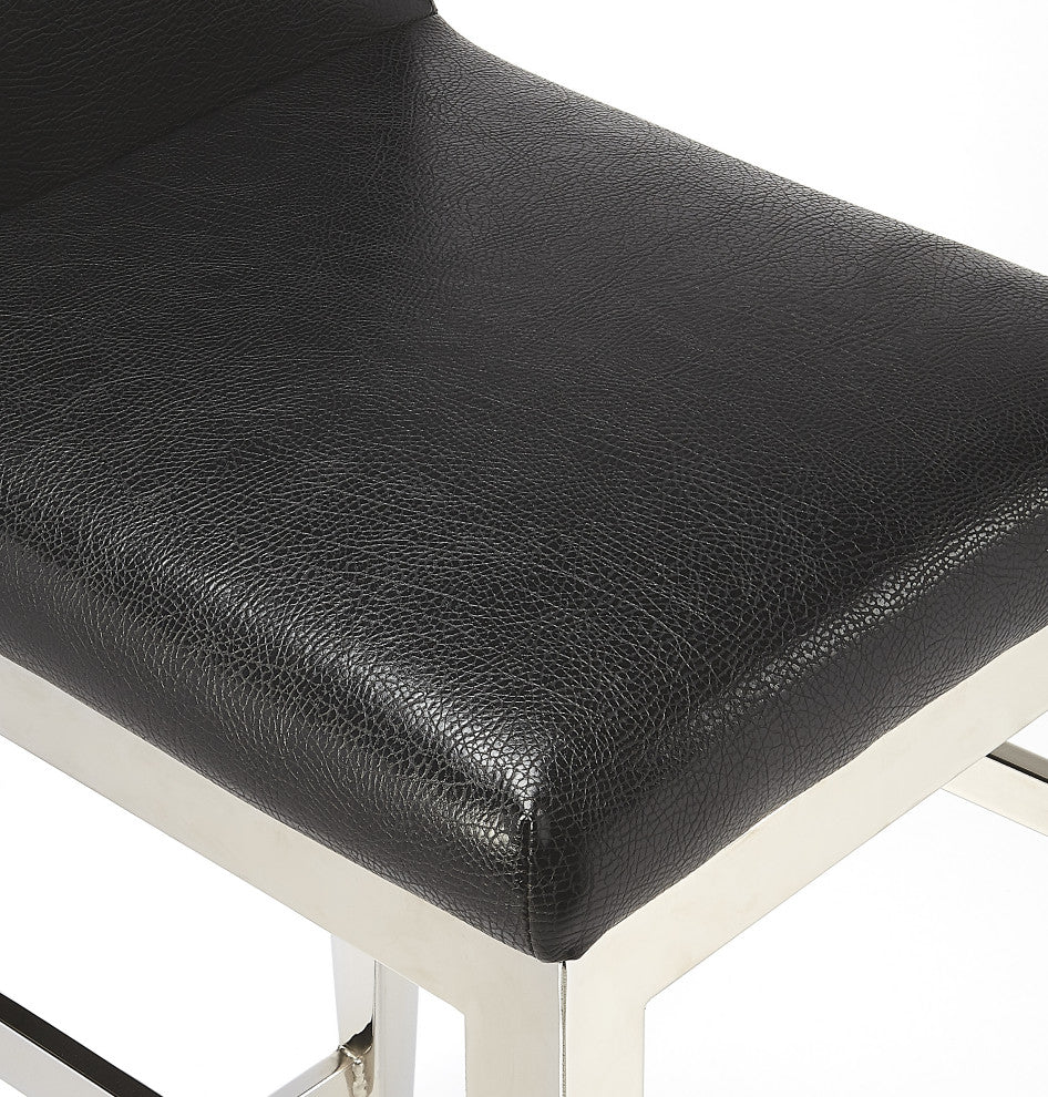 Butler Kelsey Stainless Steel Faux Leather Counter Stool