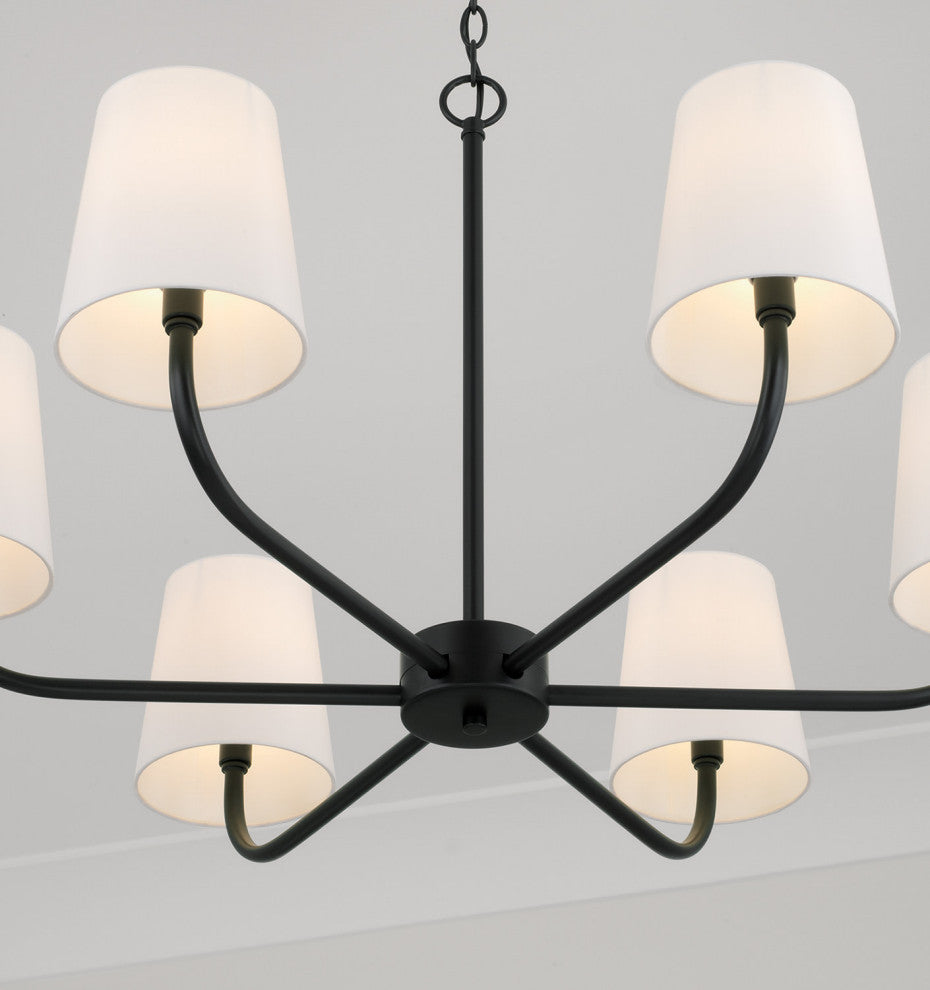 Capital Lighting 449462-706 Brody 6 Light 35"W Chandelier - Matte Black