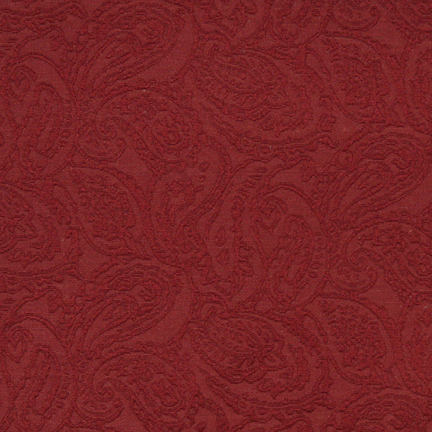 Red Traditional Paisley Woven Matelasse Upholstery Grade Fabric By The Yard
