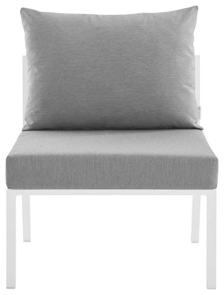 Riverside Outdoor Patio Aluminum Armless Chair White Gray