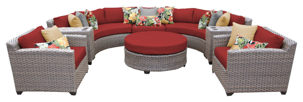 Florence 8 Piece Outdoor Wicker Patio Furniture Set 08e