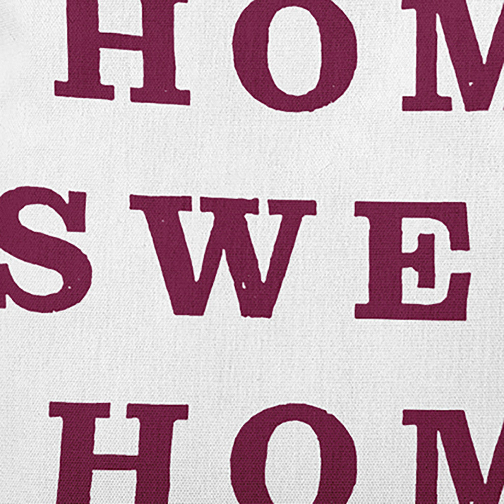 Home Sweet Home Polyester Indoor Pillow, Maroon Red, 16"x16"