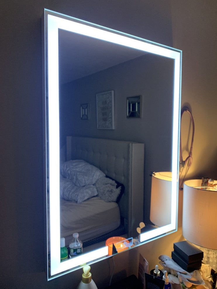Royale Influence Tall Wall Mount Makeup Vanity Mirror, Smart Touch Mirror