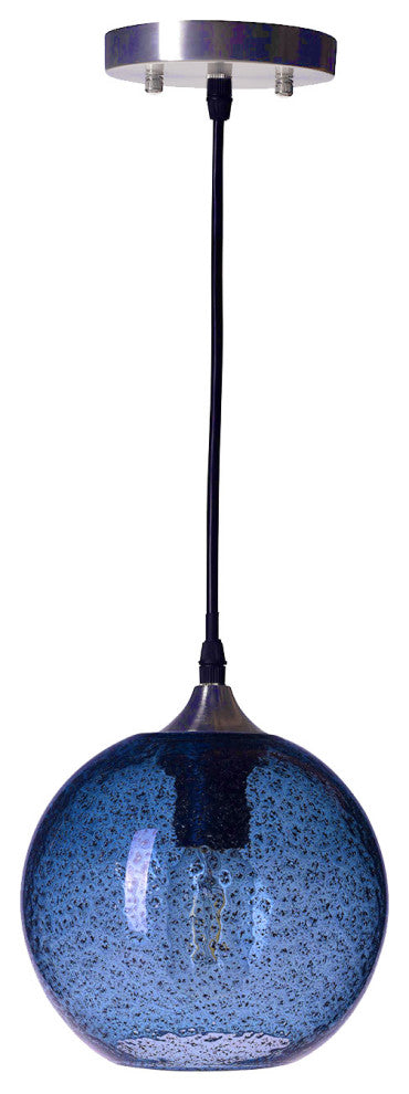 Mini Pendant Light Handblown, Light Blue, 7, Brushed Nickel