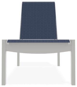 Leeward Sling Stackable Outdoor Chaise Lounge, Mavi/Snow
