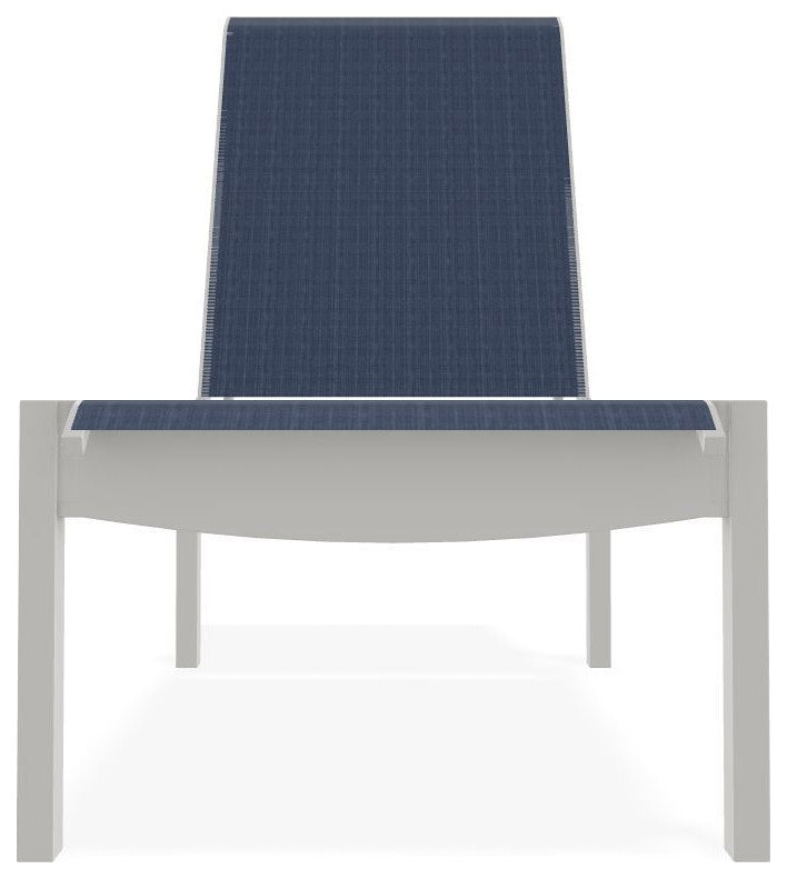 Leeward Sling Stackable Outdoor Chaise Lounge, Mavi/Snow