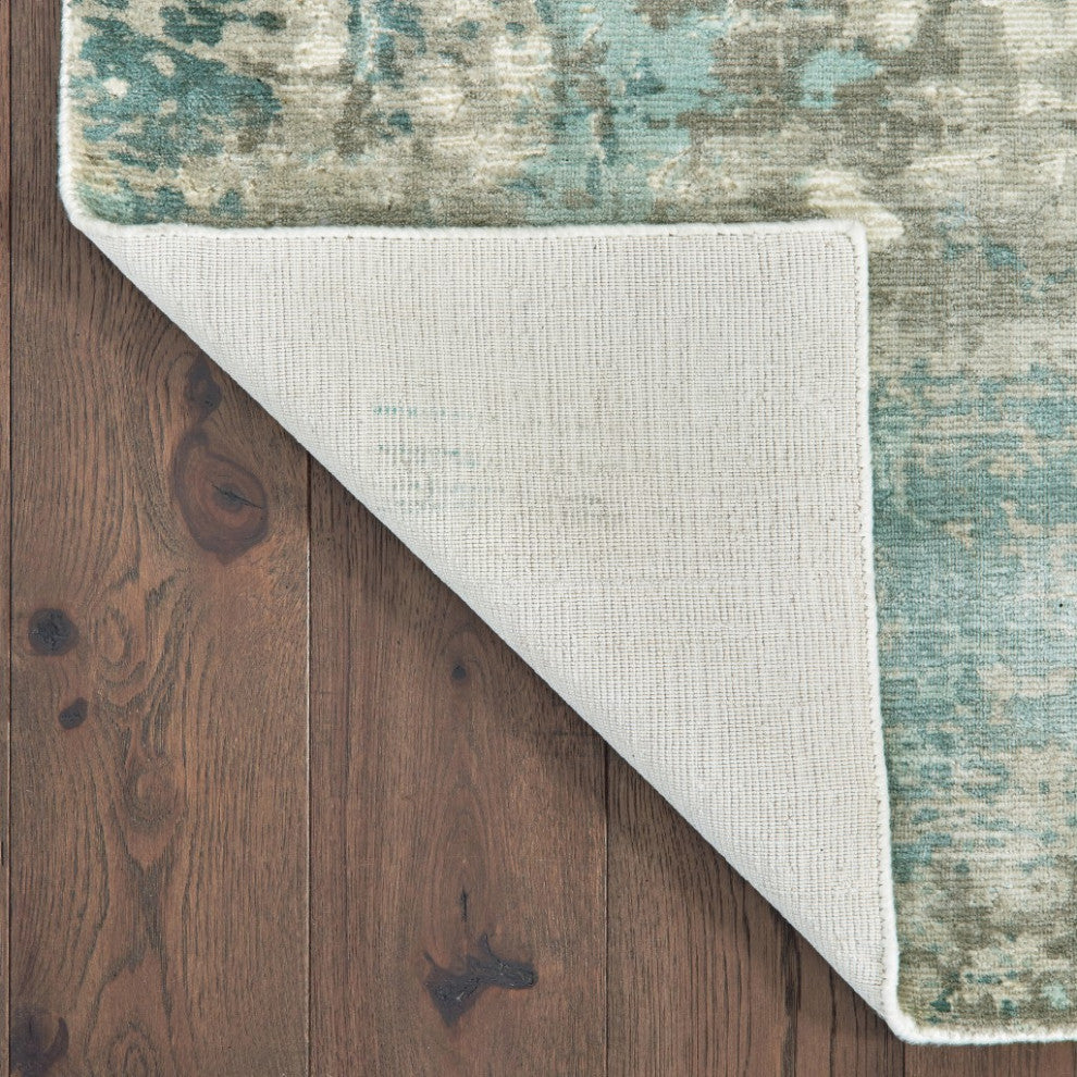 6' X 9' Blue And Gray Abstract Pattern Indoor Area Rug