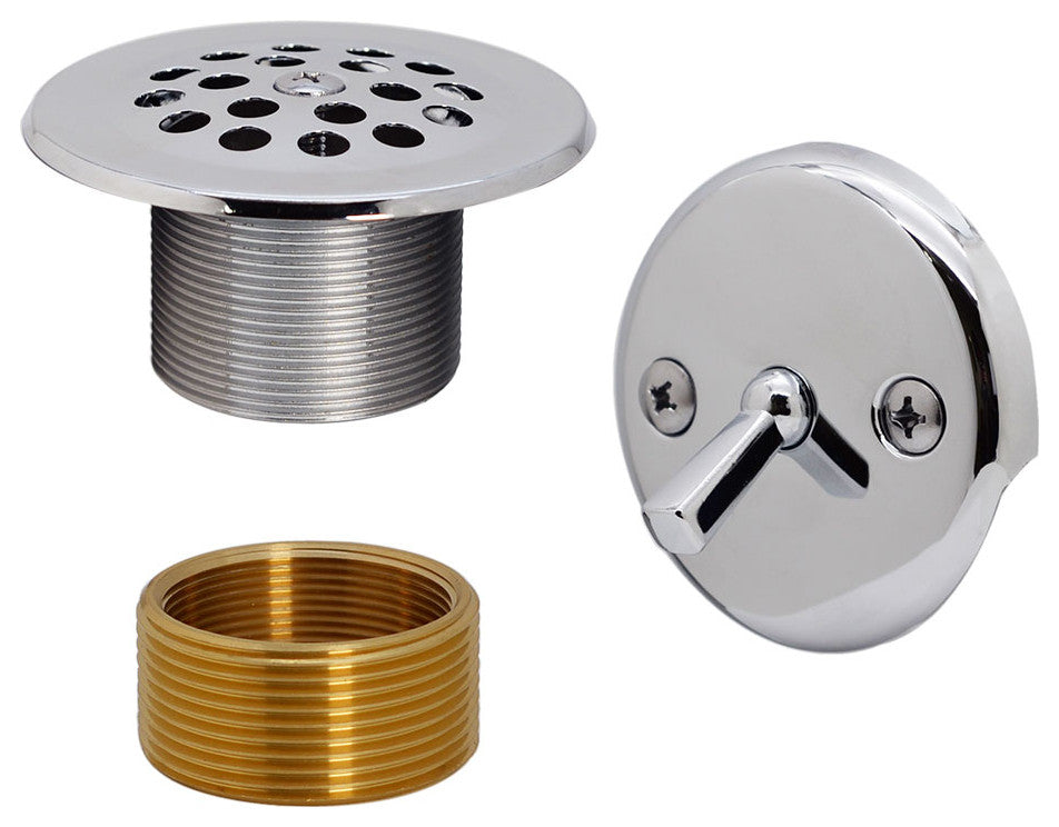 Beehive Grid Universal Tub Trim With Trip Lever Faceplate In Polished Chrome, Polished Chrome