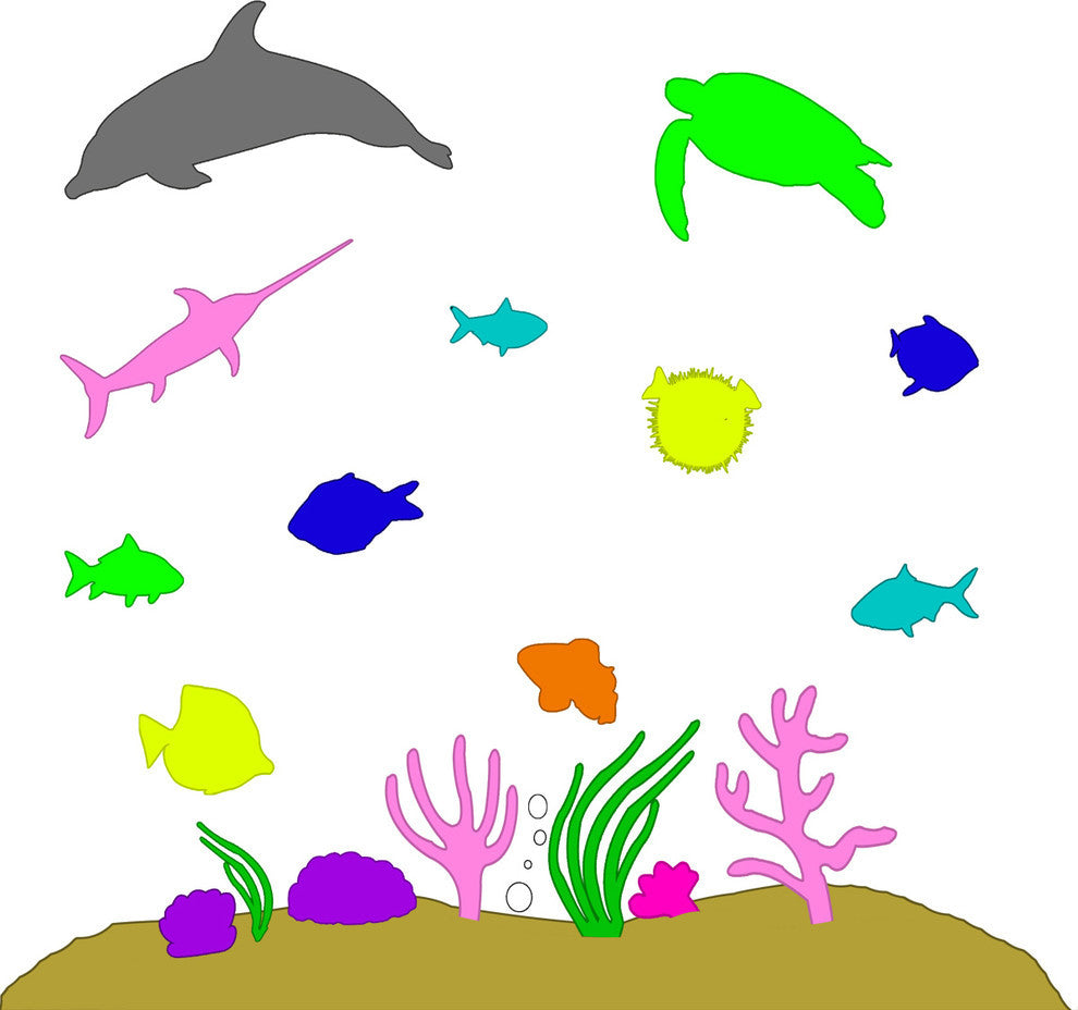 Under The Sea Wall Decal, Ocean Animals, Nautical Bedroom Decor