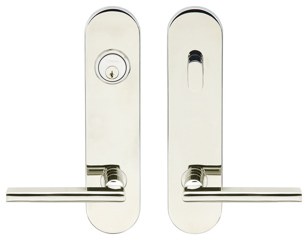 Sunrise Lever, Tubular Entry, Single Cylinder, RH, Polished Stainless Steel