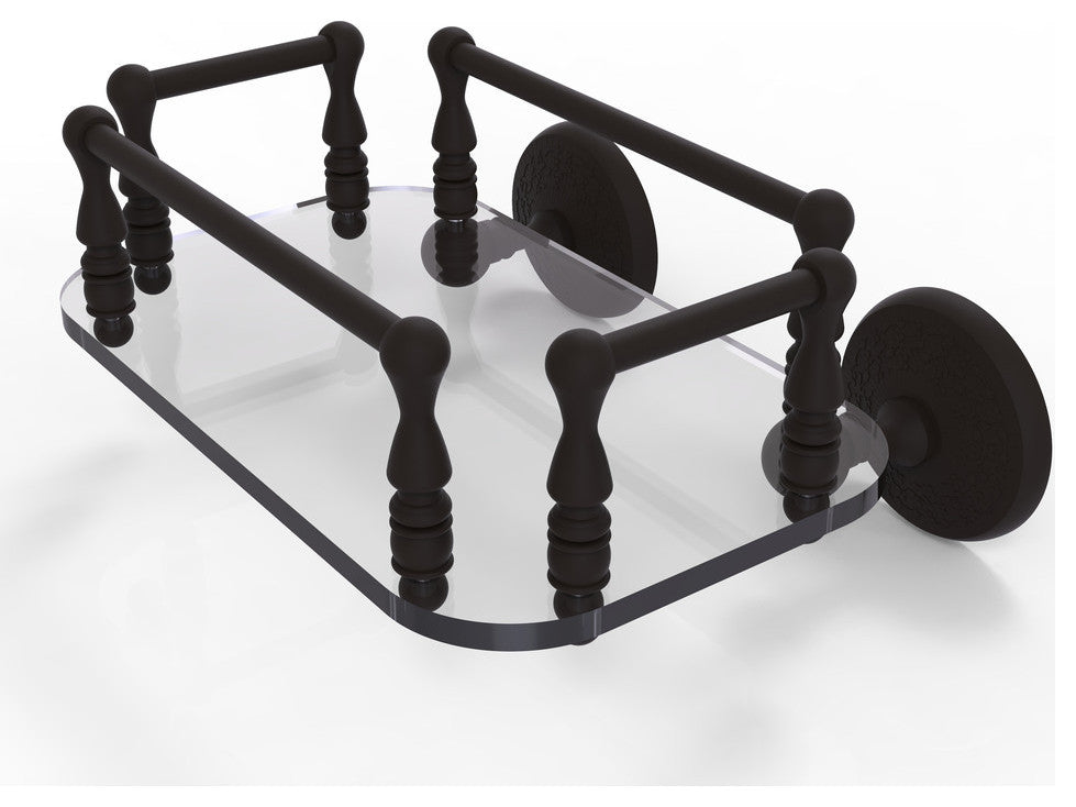 Monte Carlo Wall Mounted Glass Guest Towel Tray, Oil Rubbed Bronze