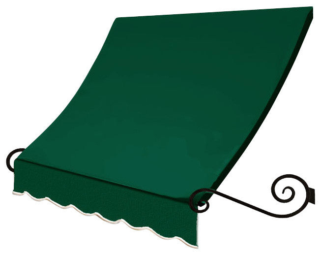 Awntech 8' Charleston Acrylic Fabric Fixed Awning, Forest