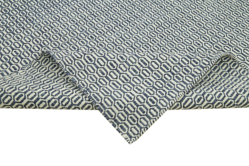 Rug N Carpet - Handmade Modern Design 8' 0'' x 10' 0'' Wool Flatweave Kilim Rug